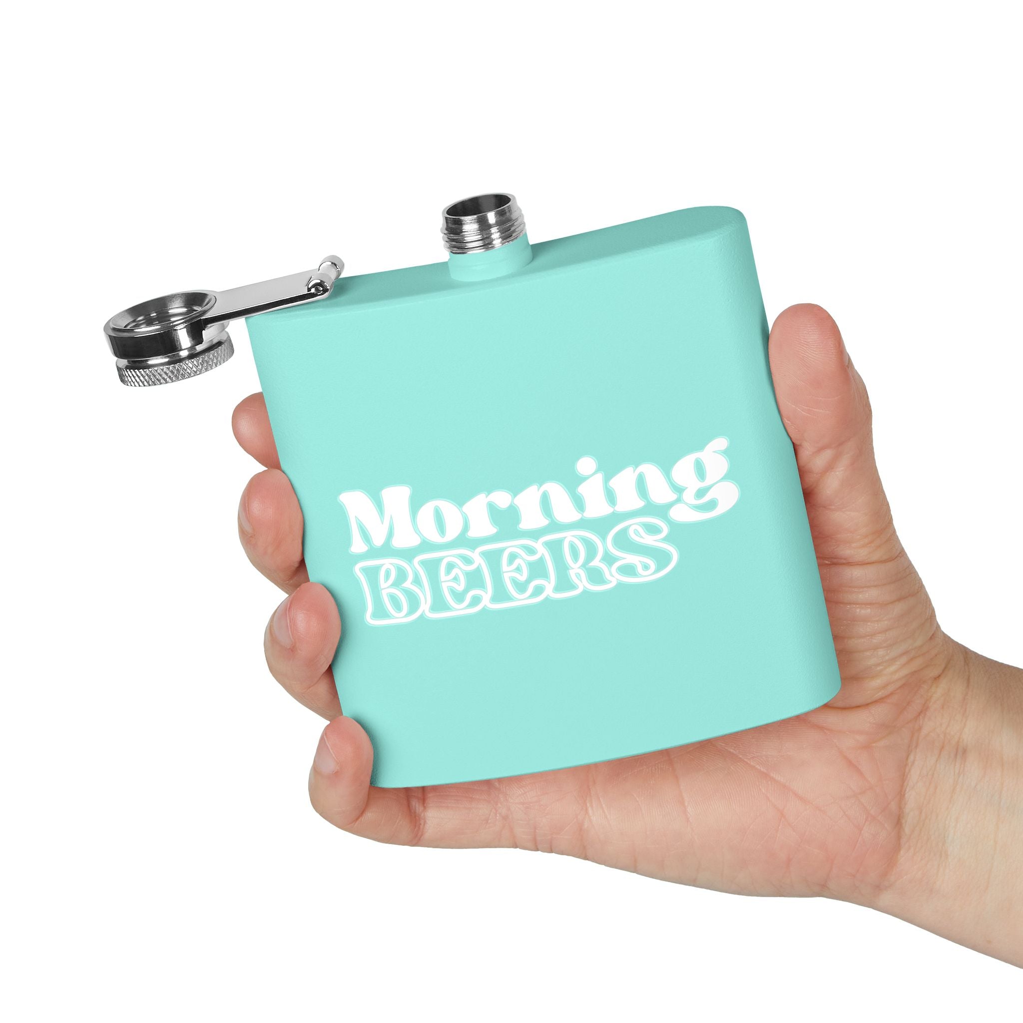 Morning Beers Stainless Steel Flask, 6oz