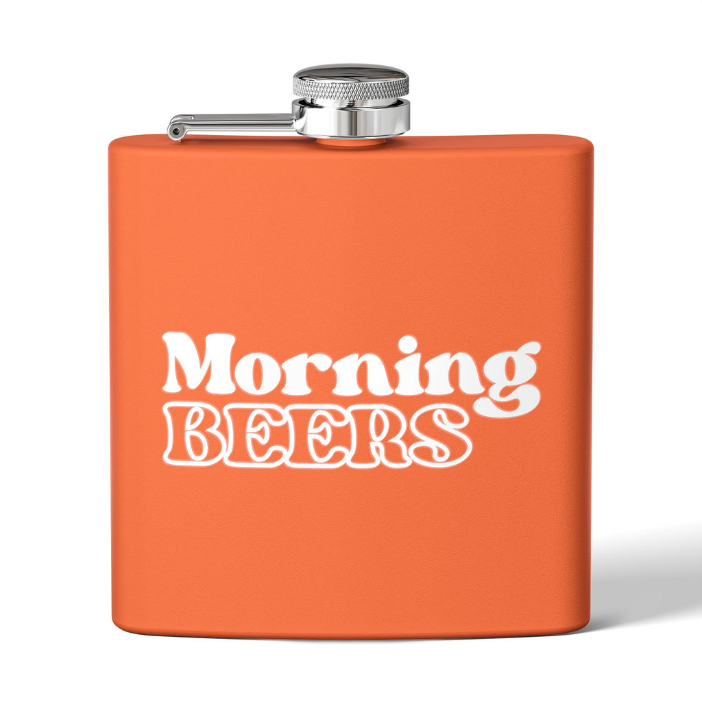 Morning Beers Stainless Steel Flask, 6oz