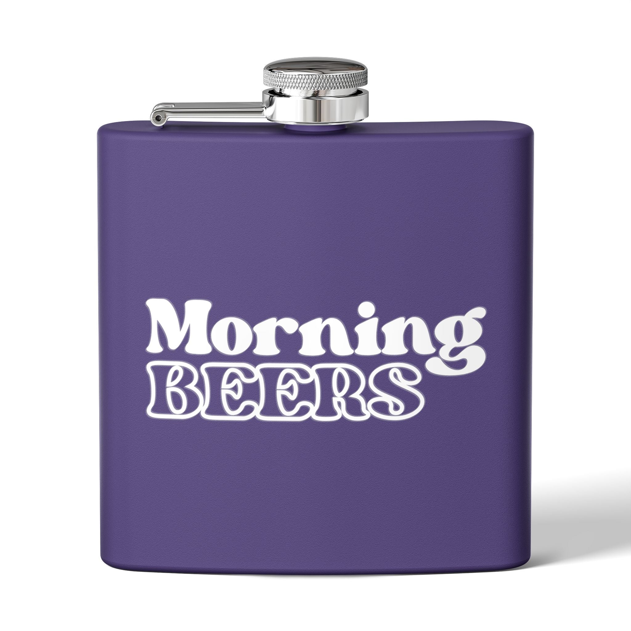 Morning Beers Stainless Steel Flask, 6oz