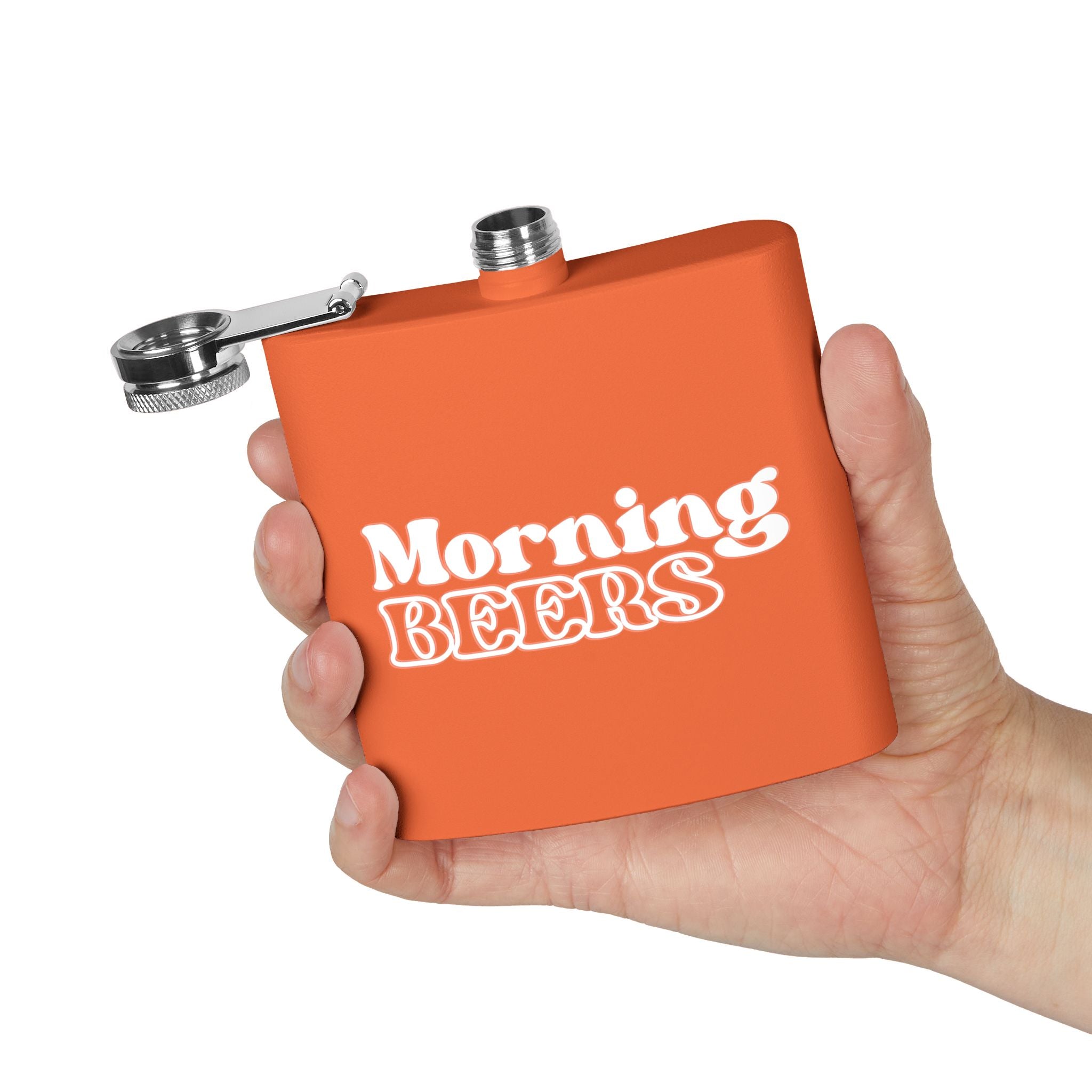 Morning Beers Stainless Steel Flask, 6oz