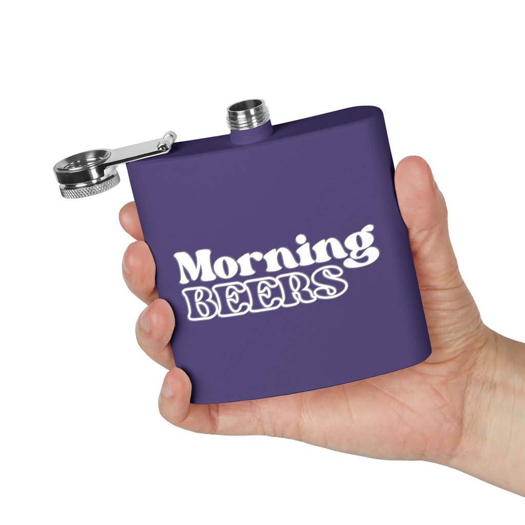 Morning Beers Stainless Steel Flask, 6oz